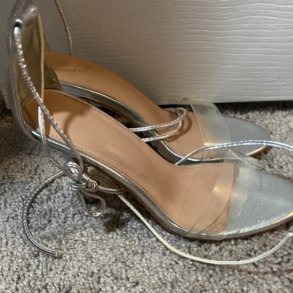 Silver Strappy Women's Heels